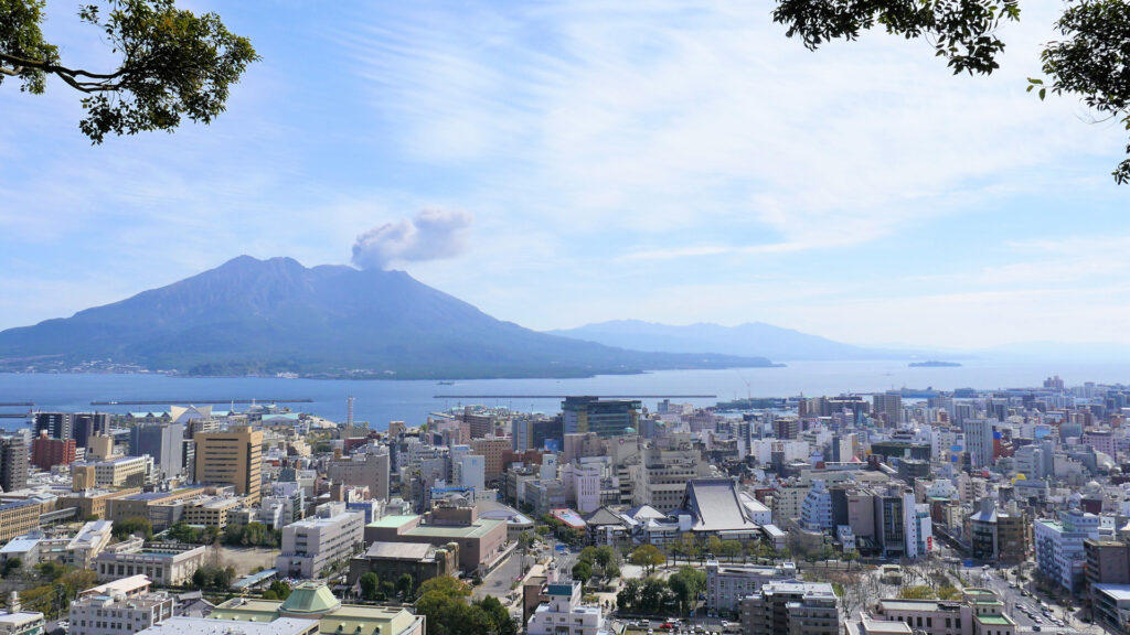 晴れた鹿児島の風景