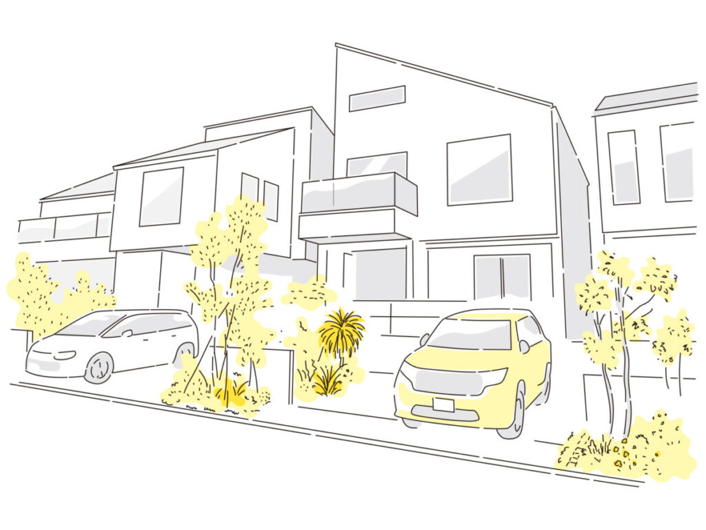 住宅街のイラスト