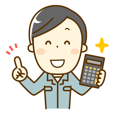 電卓を持っている工事営業