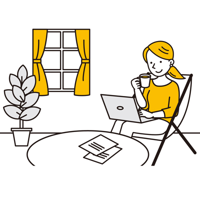 在宅でリフォームするイラスト