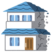 ボロボロになった家のイラスト