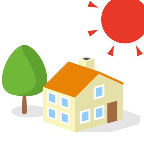 夏の住宅イラスト