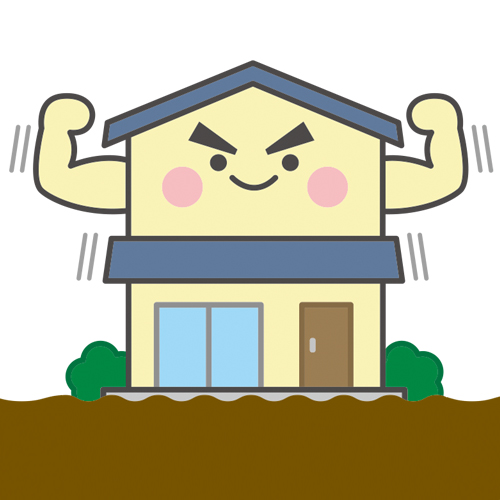 耐震性が向上した建物のイラスト